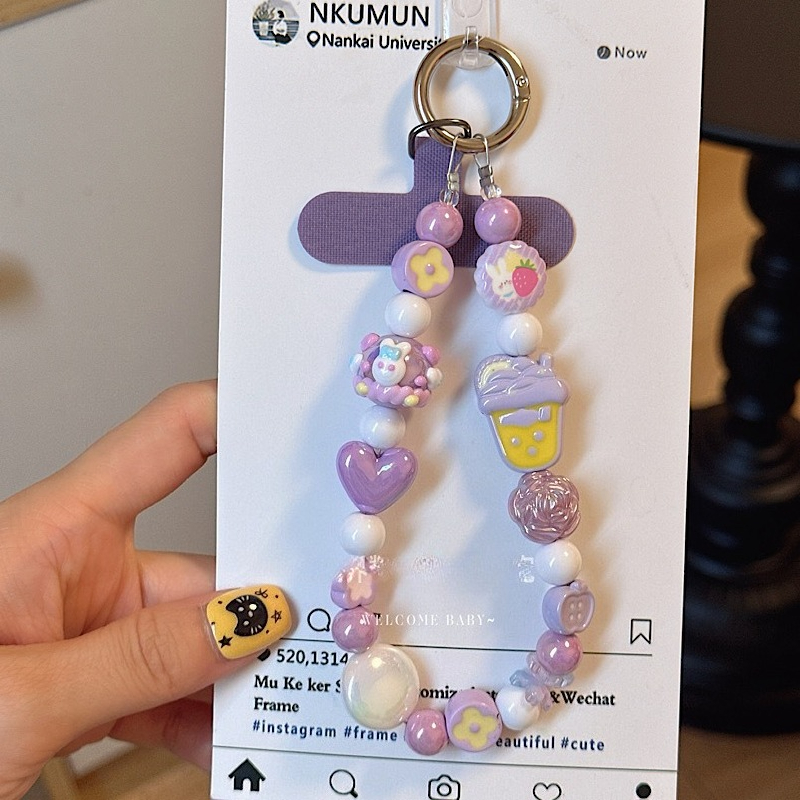 Phone Accessories Ideas - Dopamin Renkli Boncuklu Telefon Zinciri Sevimli