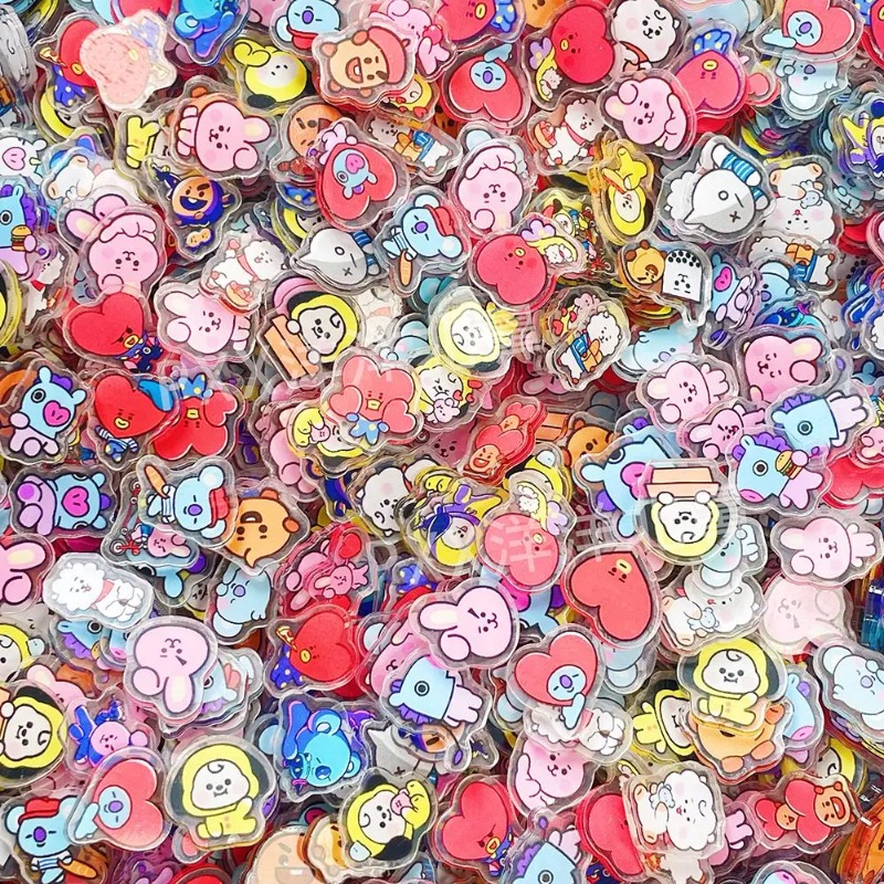 Phone Accessories Toys - 60 adet 2CM Kawaii BT21 akrilik